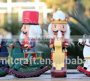 Resin Nutcracker Soldier Toy Christmas Decoration Rocking Horse thumbnail-5