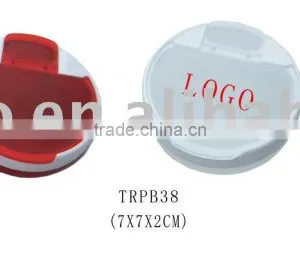 Round Shape Logo Printed Plastic Mini Travel Pill Case thumbnail-1