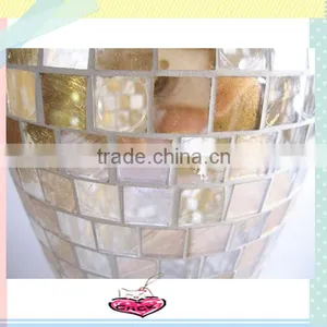 Table Centerpiece Handmade Golden Stemmed Antique Art Deco Glass Vases thumbnail-3