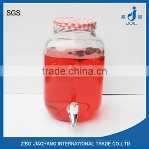 Square Clear Glass Juice Dispenser for Sale in Bar Party thumbnail-1