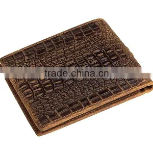Crocodile Pattern Crazy Horse Genuine Leather Wallet thumbnail-3