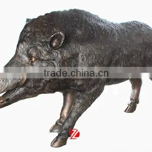 Large Bronze Wild Pig Statue for Garden Decor thumbnail-1