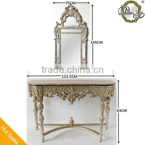 Living Room Furniture Antique Silver Console Table With Mirror thumbnail-1