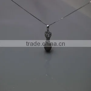 17'' 10-11mm Black Tahitian Pearl Pendant Necklace thumbnail-1