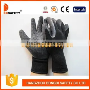 DDSAFETY Black T/C Napping Lining Black Latex Coating Safety Cotton Industry Gloves thumbnail-1