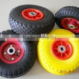 Flat Free Wheel pu Wheel 3.00-4 Solid Wheel thumbnail-2