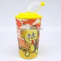 21OZ Home Use Hotsale Plastic 3D Cup With Straw thumbnail-1