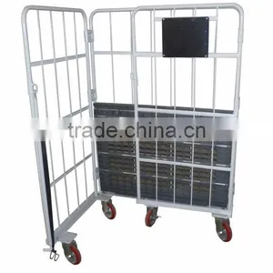 Welded Structure Stackable Roll Container With Roof thumbnail-3