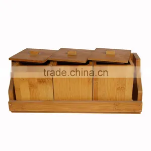 3 Pieces Practical Original Customized Size Bamboo Spice Jar Set thumbnail-5