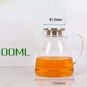 Wholesale Big Volume 1900ML Glass Bottle Crystal Glass Jug Glass Decanter With Memtal Cap for Kitchen Resturant & Hotel thumbnail-3