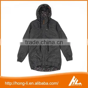 OEM Custom Polka Dot Printed Black Parka Winter Jacket Women thumbnail-5