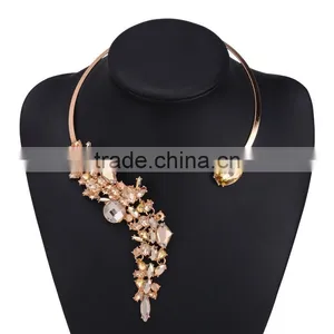 Bohemian Luxury Crystal Beads Cuff Collar Choker Necklace Women Multicolored Wedding Maxi Statement Jewelry thumbnail-4