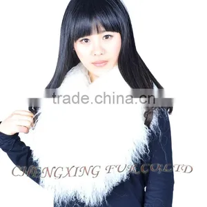 CX-A-52D Garment Accessories Big Size Custom Mongolian Lamb Fur Collar thumbnail-2