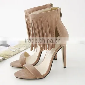 Zm50099b 2017 Summer Europe Women High Shoes Fashion Tasseles Ladies Shoes thumbnail-2
