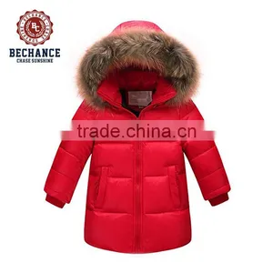 Fashion Kids Winter Jacket Puffy Coat With Faux Fur Hood for Wholesale Clothing thumbnail-1
