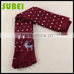 Warm Christmas Stockings,Their Five Fingers Wool Mixed High Boots Socks thumbnail-1