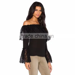 Beautiful Long Sleeves Lace Blouse Modal thumbnail-2