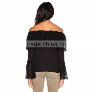 Beautiful Long Sleeves Lace Blouse Modal thumbnail-3