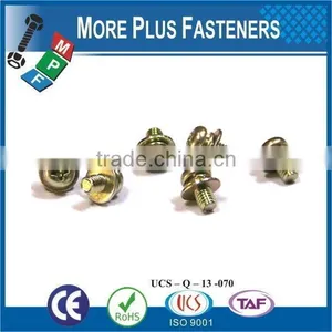 Taiwan M3 M12 M3-0.5 x 5mm DIN 7985 Phillips Drive Pan Head Grade A2 Stainless Steel Machine Screw With Hex Double Lock Washer thumbnail-2