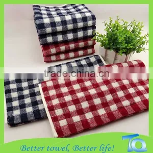 Sale 100% Cotton Blue Grey Check Bath Towel/big and Soft Hotel Bath Towel thumbnail-1