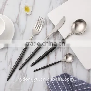 304 Stainless Steel White Gold Knife Fork Spoon 4 Piece Set Tableware/chnuhuka Fork Knife Set Cultery /fancy Dining Tableware thumbnail-4
