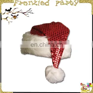 Wholesale Red Paillette Santa Christmas Hat FGH-0005 thumbnail-1