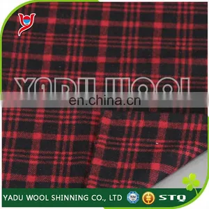 2017 Hot Sale High Quality Woven Black and Red Wool Polyester Little Plaid Tartan Thermal Fashion Fabric thumbnail-1