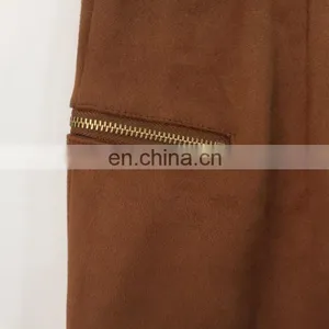 The New Spring and Summer 2017 Composite Faux Suede Zipper Skirts thumbnail-4