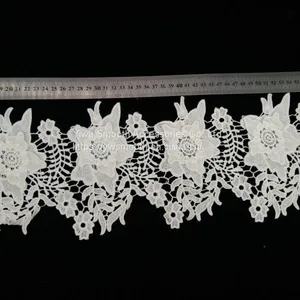 New Fashion White Cotton Sewing Embroidery Machine Lace Trim Fabric thumbnail-5