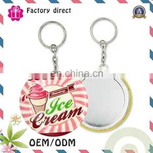 Round Shape Cheap Eco-friendly Custom Metal Keychain With Mini Size Mirror thumbnail-5