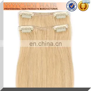 100% Real Human Hair Remy Hair Extensions Clip In Extensions(18inch,70g,#60 Platinum Blonde) thumbnail-3