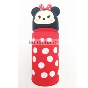 Korean Cartoon Silicone Pencil Case and Stationery Pen Holder With Retractable Function and Cylindrical Shape thumbnail-6