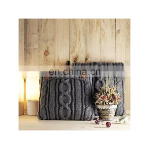2019 New Design Decorative Plain Knitted Sofa Decorative Pillow Case thumbnail-1