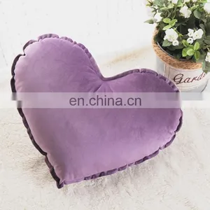 Custom Cute Purple Heart Shaped Pillow Toy Throw Pillows Gift for Living Room thumbnail-1