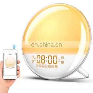 Sunrise Alarm Clock Wake Up Light, Smart WIFI Sunset Simulation Digital LED Clock Support APP Control thumbnail-1