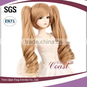 Cheap Synthetic Hair Fashion Doll Wig With Two Brown Clip Ponytail thumbnail-3