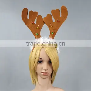 Wholesale Design Christmas Party Small Bell and LED Ornament Antlers Headband thumbnail-4
