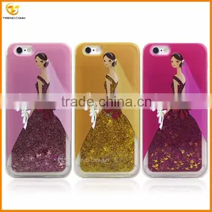 China Supplier Wedding Dress Liquid for Iphone 6 Glitter Cover Case thumbnail-4