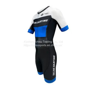 Hot Design Unisex Skate Sportswear Customized Sublimation Short Sleeve Custom Speed Skating Suitcustom Speed Skating Suit Roller Inline Speed Skating Skin Suit thumbnail-5