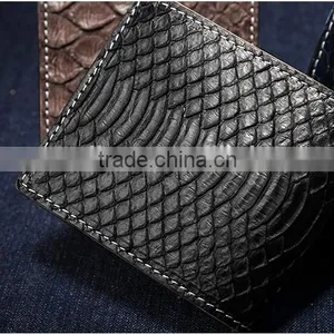 High Quality Custom Logo White and Black Color Unisex Genuine Real Big Scale Python Skin Leather Wallet thumbnail-6