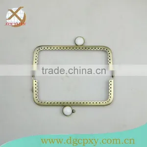 Small Metal Purse Frame With Whirte Gems thumbnail-3
