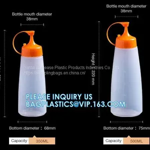 Kitchen Cooking Accessories Condiment Plastic Squeeze Dispenser Bottle for Sauce Ketchup, Wholesale Empty Cheap Soft Plastic Squeeze Soy Sauce Ketchup Dispenser Bottle thumbnail-1