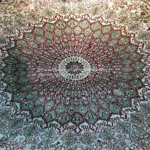 5x8ft Green Color Fine Quality Handmade Silk Persian Carpet for Home Decor thumbnail-3