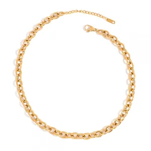 Non-Fade 18K Gold Plated Letter Necklace - Stainless Steel Fashion Jewelry thumbnail-4