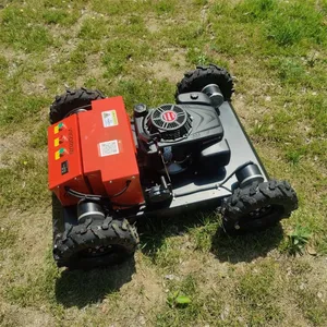 Industrial Grade Agricultural Robotic Gasoline-Powered Steel Chasis Self-Propelled Cordless Remote Control Rotary Blade Mower thumbnail-2