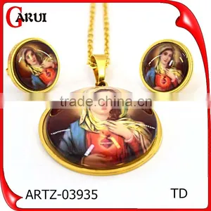 316l Stainless Steel Jewelry Pendant Necklace Blessed Virgin Mary Gold Jewelry 18k thumbnail-1