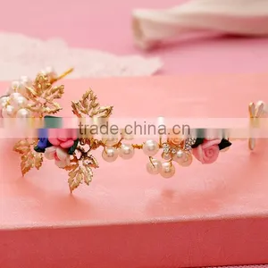 Hair Accessories Hair Jewelry Rhinestone Wedding Flowers Gold Plated Jewelry Wholesale Crowns thumbnail-5