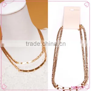 Fashion Double Layered Thin Gold Chain Necklace Simple Jewelry thumbnail-1