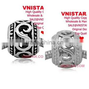 Vnistar Silver Plared&antique Silver Plated European Copper Alloy Spacer Beads for Bracelet CEB005 thumbnail-1