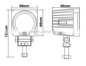 12w Led Work Light, Flood Light Auto Headlight, 12w Led Driving Light for Boats 4x4 Truck, Trailer thumbnail-3